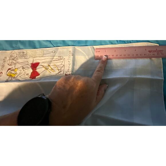 Vintage Season's Greetings Men's Adult Handkerchief Christmas Present Scene - Picture 6 of 6